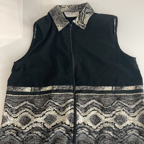 57. Vintage Peter Popovitch Top Sleeveless Blouse Collar Retro 1980’s 1990’s - Picture 2 of 9